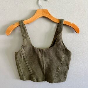Aerie Olive Textured Tank Top